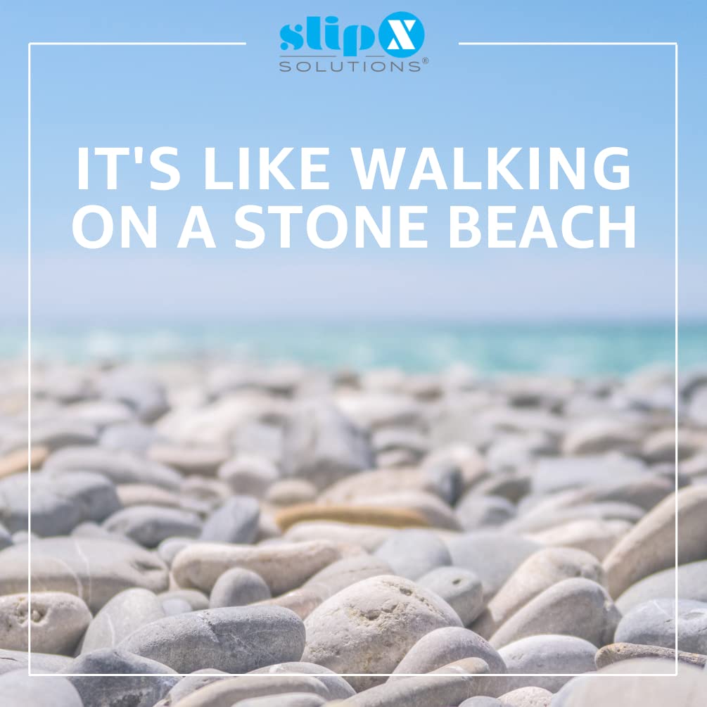 SlipX Solutions Extra Long Deep Foot Massager Bath Tub & Shower Mat 38x17 | Non-Slip, 188 Suction Cups | Feels Great on Tired Feet, Looks Like River Rock | Machine Washable, Dark Gray Pebbles