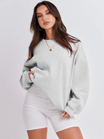 ANRABESS Womens Sweatshirts Crewneck Fleece Oversized Pullover Sweaters Fall Winter Cute Tops Teen Girls Preppy Clothes 2025