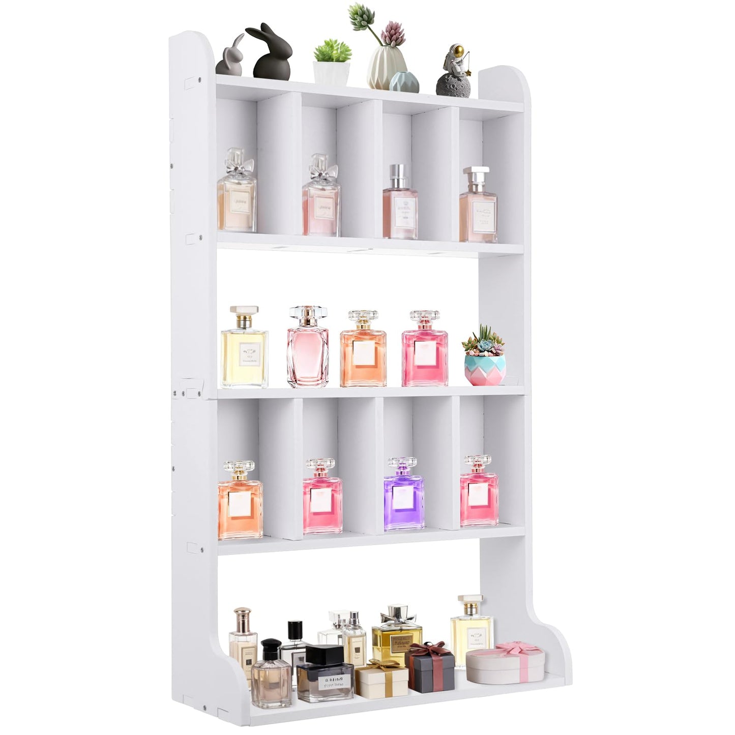 Zoketriton Perfume Organizer Display Case Multi-Tier Trinket Display Shelf for Perfume Crystal Storage Fragrances Collectibles Figures Miniatures Cosmetics Shot Glasses