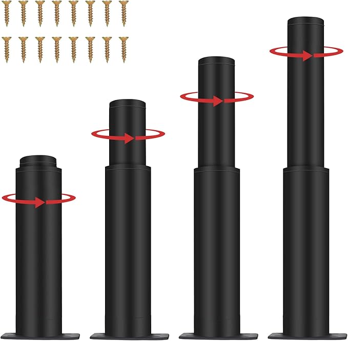 5"-9" Metal Adjustable Furniture Legs, Adjustable Height Replacement Legs