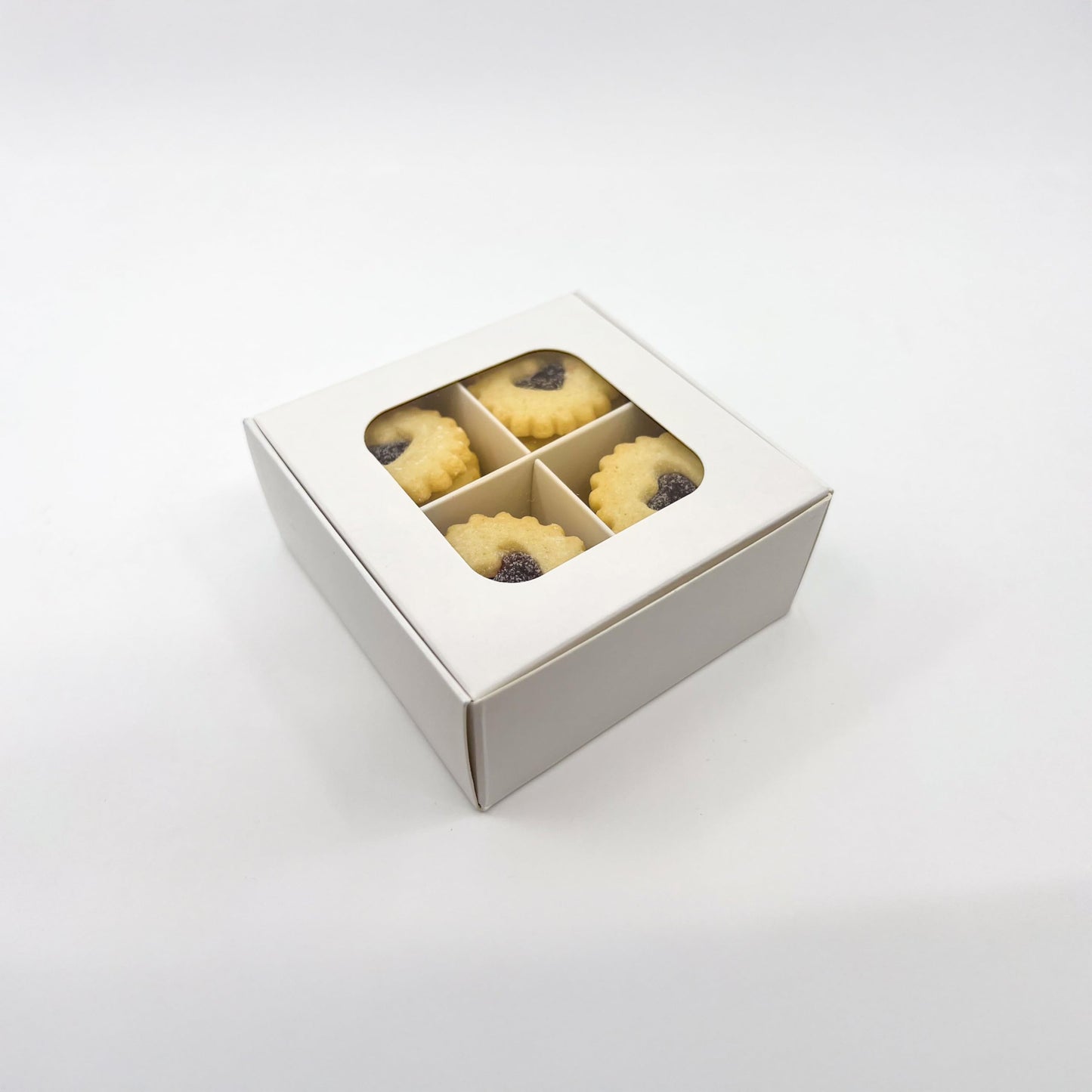 GRETEL BAKING Treat Boxes - 20 ct 3.5 x 3.5 x 1.6 in Bakery Boxes with Windows and Dividers for Candy, Cookies, Cupcakes, or Bakery Desserts - Chocolate, Treats, and Baked Goods Packaging for Gifting