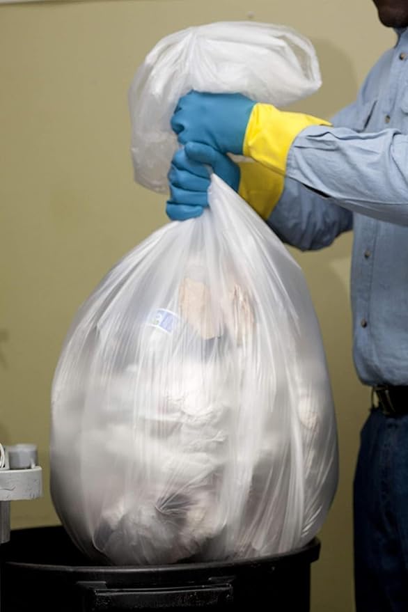Aluf Plastics 55-60 Gallon 1.5 MIL Clear Garbage Bags