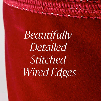 Red Velvet Ribbon Wired 2.5 Inch Wide X 30 Yards Long Wire Edge Trim Christmas Tree Ribbons for Gift Wrapping Indoor Outdoor Bows Xmas Trees Decoration Trimmings Gifts Wreaths Home Decor Tree Topper