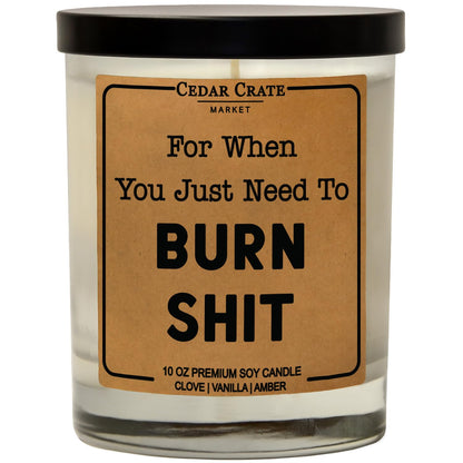 for When You Just Need to Burn S | Funny Candles for Adults | Profanity Candles | Naughty Birthday Candle for Men, Women | Inappropriate Gifts for Boss Coworkers | Gag Gifts Novelty Gift for Friends