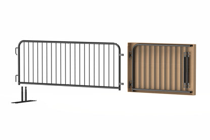 Angry Bull Barricades Barricade in a Box 2.0 - Heavy Duty Interlocking Steel Barricade, 8.5 Ft. (Black, Flat feet)