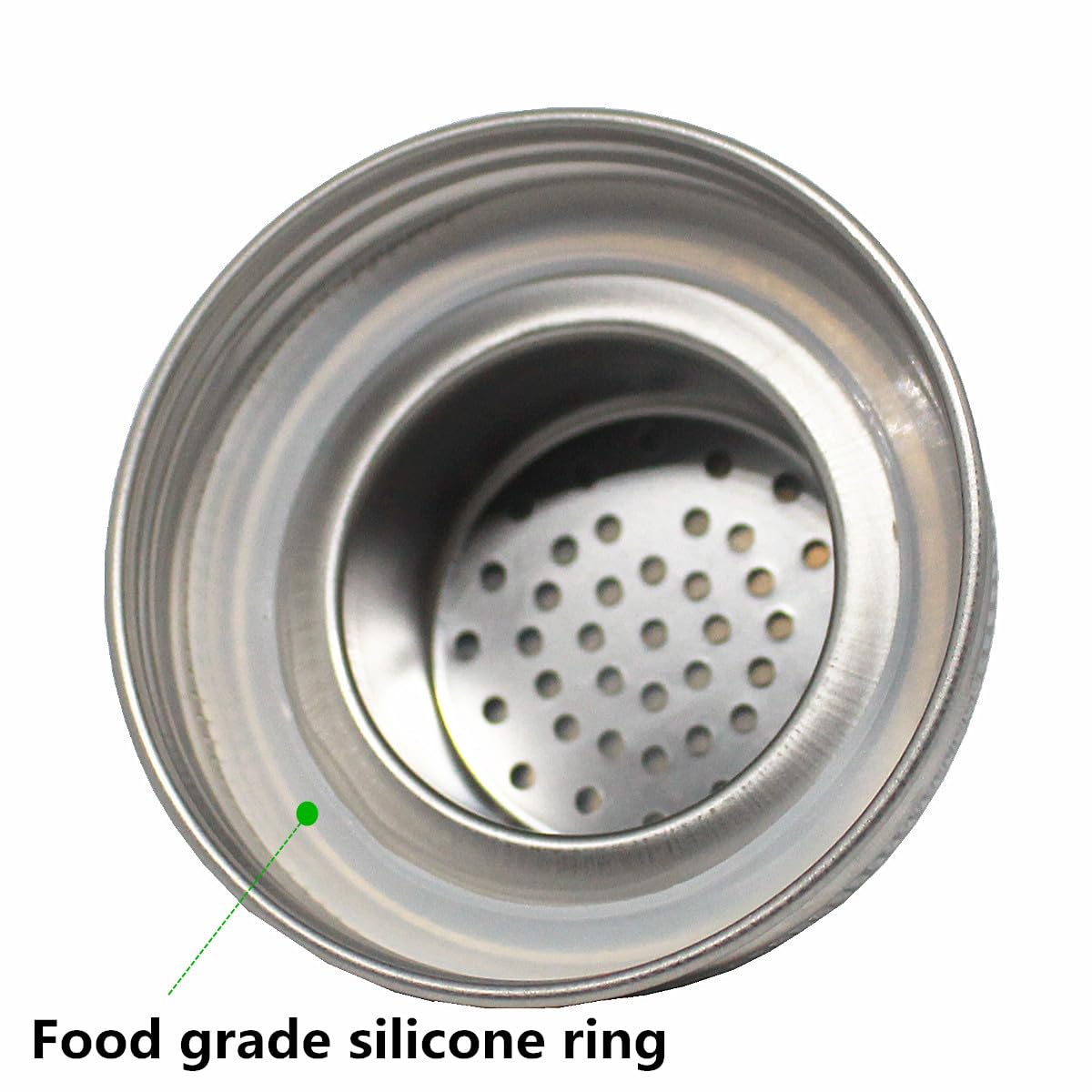 Stainless Steel Mason Jar Shaker Lids with Silicone Seals for Dredge Flour, Mix Spices, Sugar, Salt, Peppers - Fits Regular Mouth Mason Jars (4)