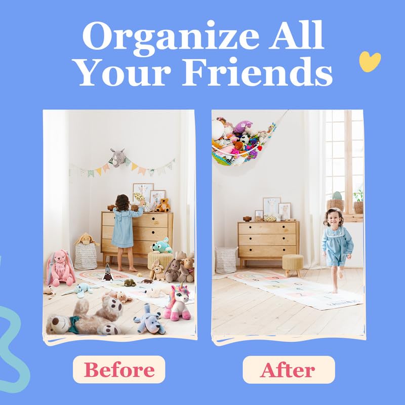 Lilly's Love Teddy Hammock, 2 Pack | Toy Hammock for Stuffed Animals | Soft Toy Storage | Cute Room, Bedroom & Home Decor | Large (White)