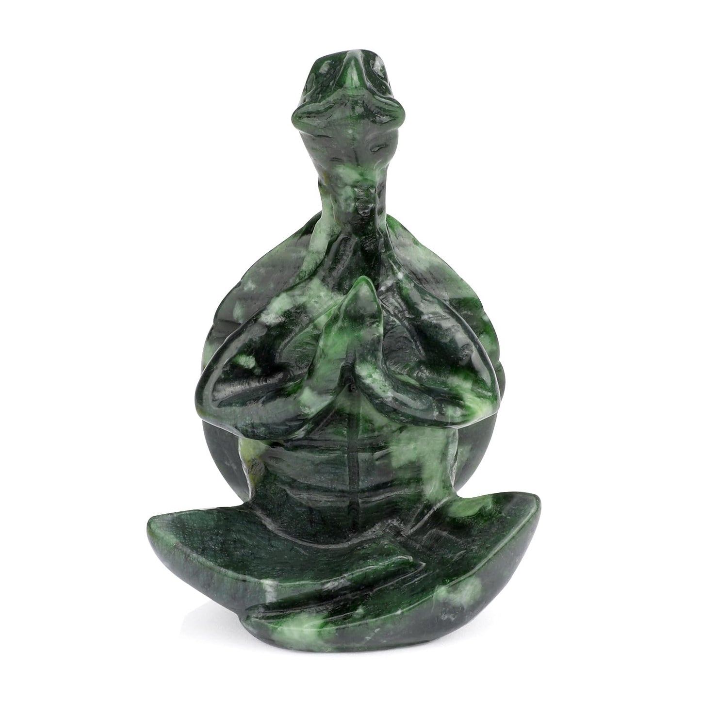 gemshan Jade Turtle Statue for Decoration - Hand Carved Healing Crystal Figurine for Office Desk, Beach House Decor & Feng Shui Gifts
