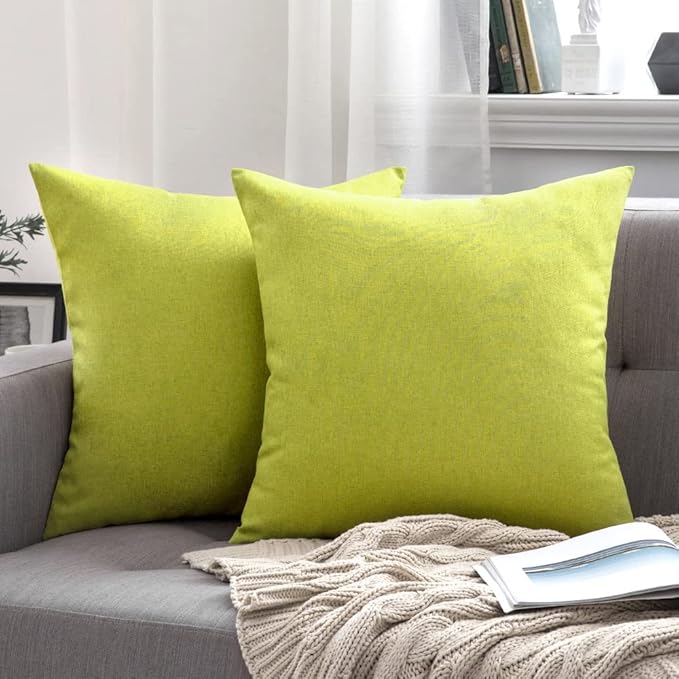 MIULEE Pack of 2 Decorative Outdoor Solid Waterproof Throw Pillow Covers Spring