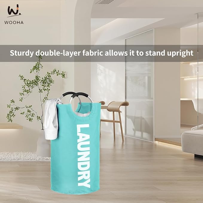 WOOHA 125L Large laundry basket, Collapsible laundry hamper, Tall Clothes