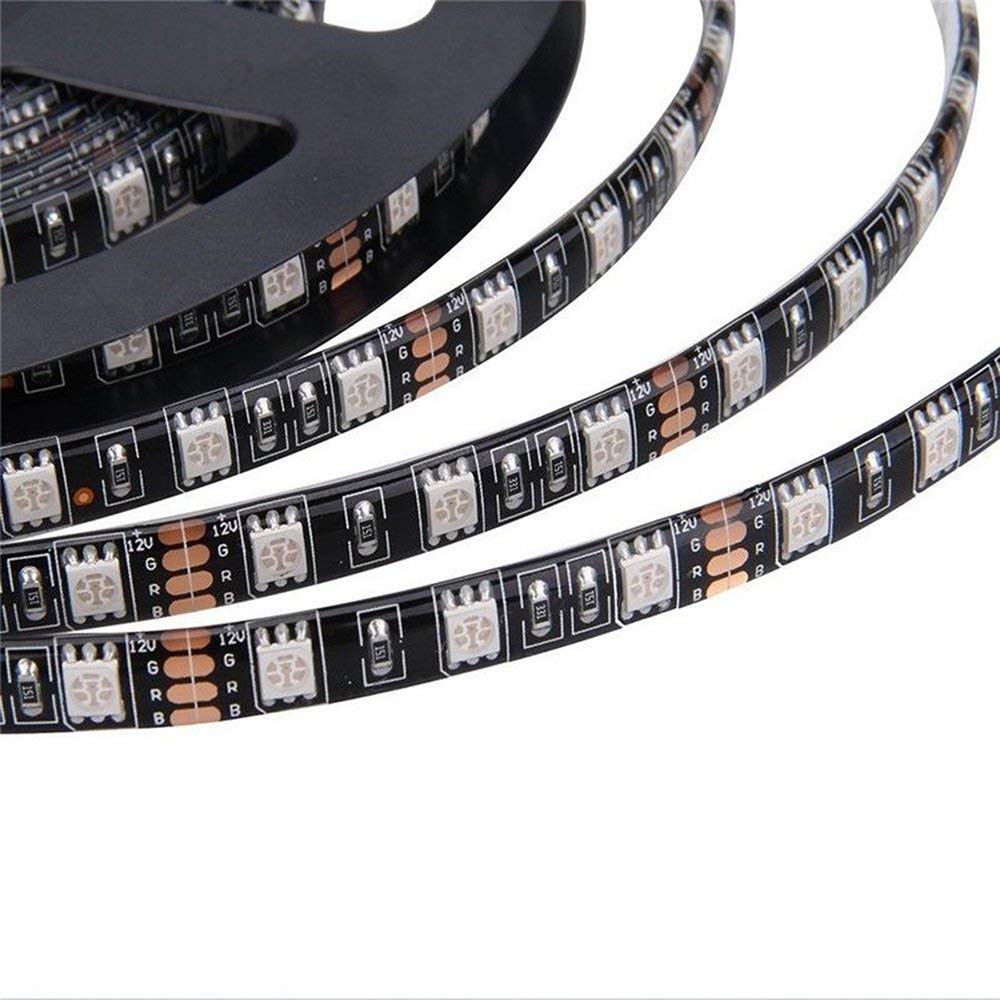 SOCAL-LED LIGHTING 5M 16.4ft Blue Flexible LED Strip High Power Bright 300 SMD 5050 with Double Side Tape, IP65 Waterproof, Cuttable, Black PCB