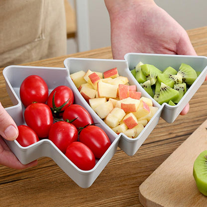 DOITOOL 2PCS Christmas Tree Shape Platter Snack Appetizer Trays Dessert Serving Dishes Divided Snack Serving Trays Fruit Cheese Dessert Plate - Grey