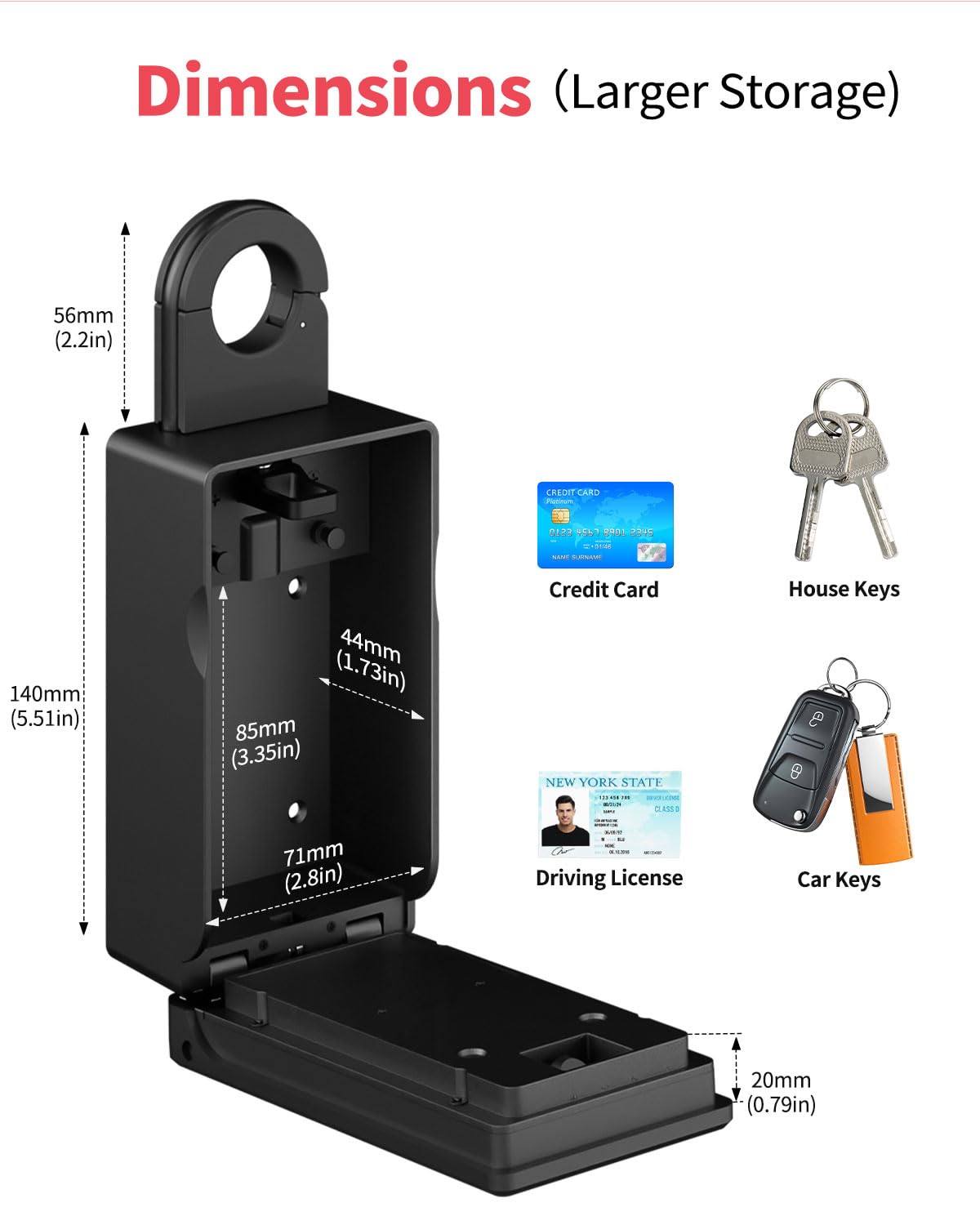Populife Smart Fingerprint Lock Box for Keys with Code, Wireless Remote Access Key Lock Box for Outside, Digital Key Lockbox for Realtor Airbnb, Work Offline