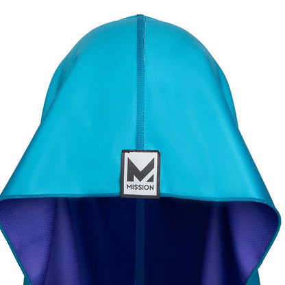MISSION Reversible Cooling Hoodie Towel- Hood Towel, Cools Instantly When Wet, UPF 50 Sun Protection, Contours Your Head to Stay in Place, Great for Sports, Fitness, Gym (Teal Purple)
