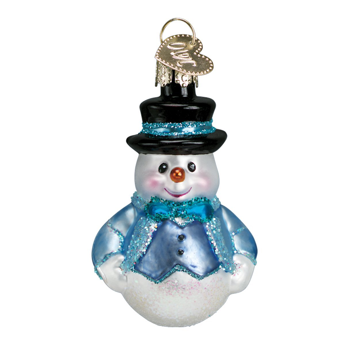 Old World Christmas Mini Snowman Set Glass Blown Ornament for Christmas Tree, Handcrafted Holiday Decoration, Set Collection