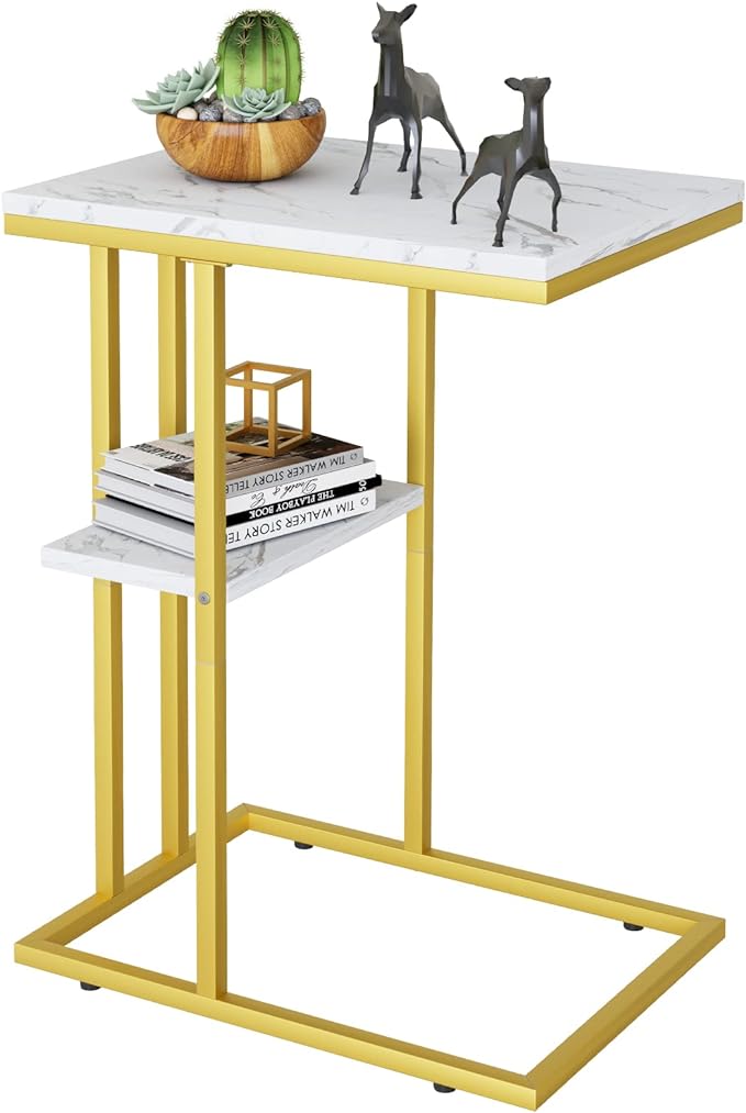 Easy Paws C Shaped End Table, Small Side Table