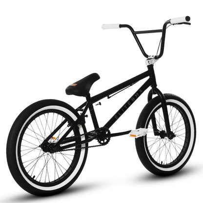 Elite BMX Freestyle Bike, Durable Steel Frame, Available in 16", 18", and 20" Sizes. New Sizes 26" and 29" BMX Bicycles. (Black White, 20")