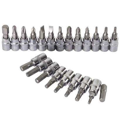 LUOWAN 46 Piece 1/4 Inch Drive Socket Set&Tool Sets,Ratchet Wrench Set with 4-14mm Cr-V Sockets,Screwdriver Bits,Extension Bars for Household Car Bike Repair