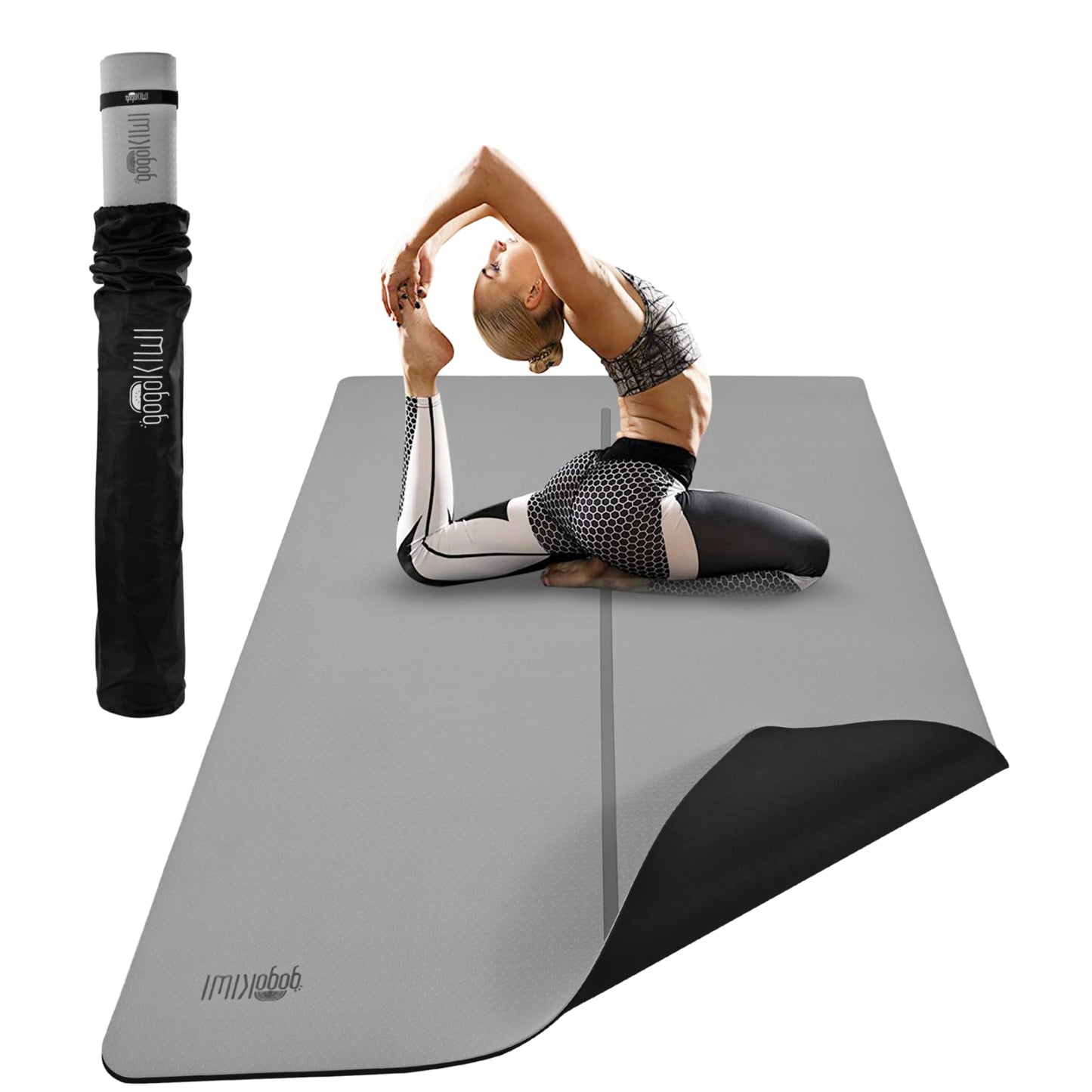 Large Yoga Mat (6'x4') – 1/4" & 1/2" Thick Exercise Mats for Home Workout, Extra Wide Workout Mats for Home Gym, Yoga, Pilates, Stretching, Floor & More
