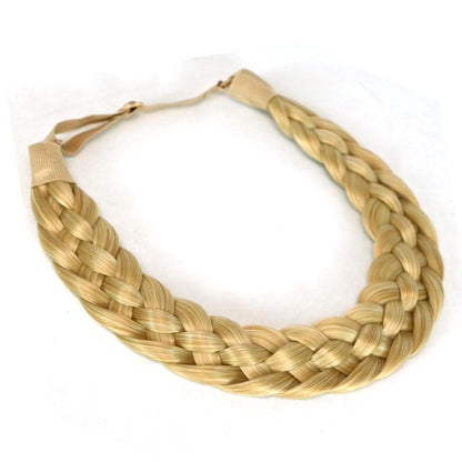 TOECWEGR 5 Strands Synthetic Hair Braided Headband Hairpiece Classic Chunky Wide Plaited Braids ElasticMulti Color Headband Ladies Beauty Hair Accessories