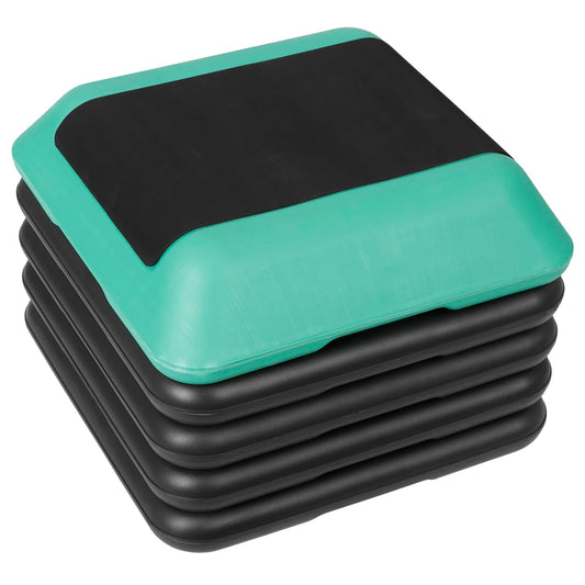 Smartxchoices 16 Inch Adjustable Aerobic Stepper Exercise Workout Step Platform Bench with 4 Risers 4"-6''-8''-10''-12' Height for Home Gym Fitness Training High Step Aerobics Platform, Green