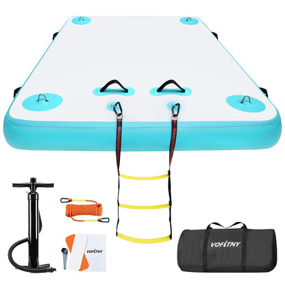 VOFiTNY Inflatable Floating Dock with Electric Air Pump for Inflatable