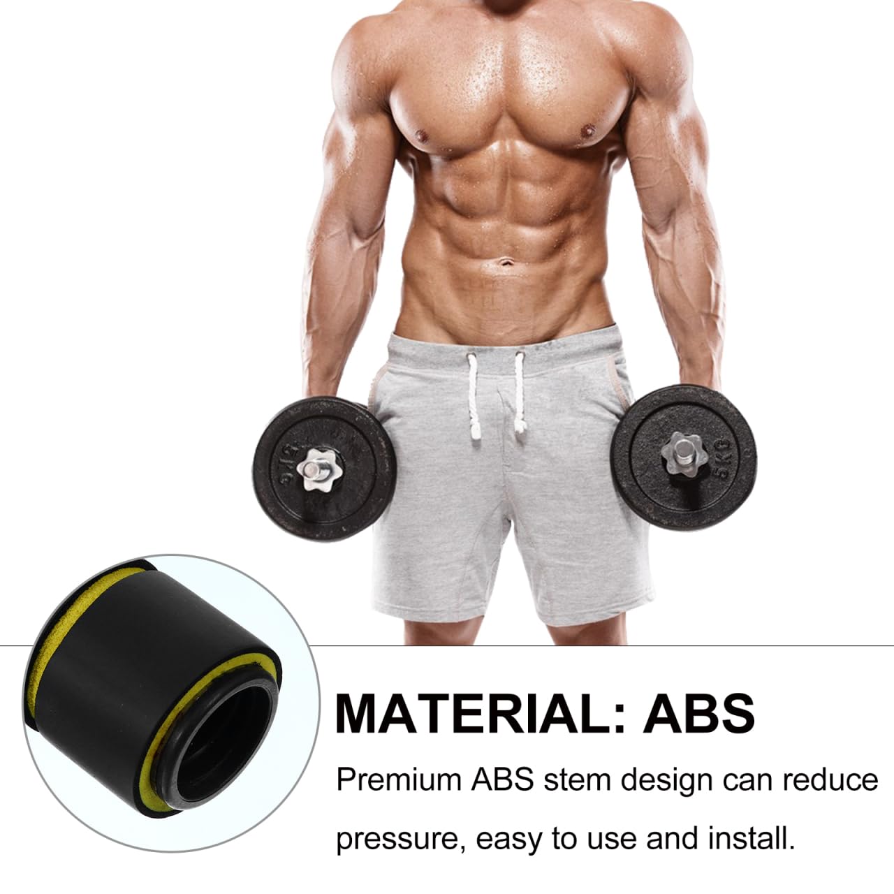 Yardwe Dumbbell Connector Rod Barbell Converter Bar Abs Fitness Equipment Weightlifting Accessory for Home Gym Strength Training 15.7 x 1.7 x 1.7 Inch