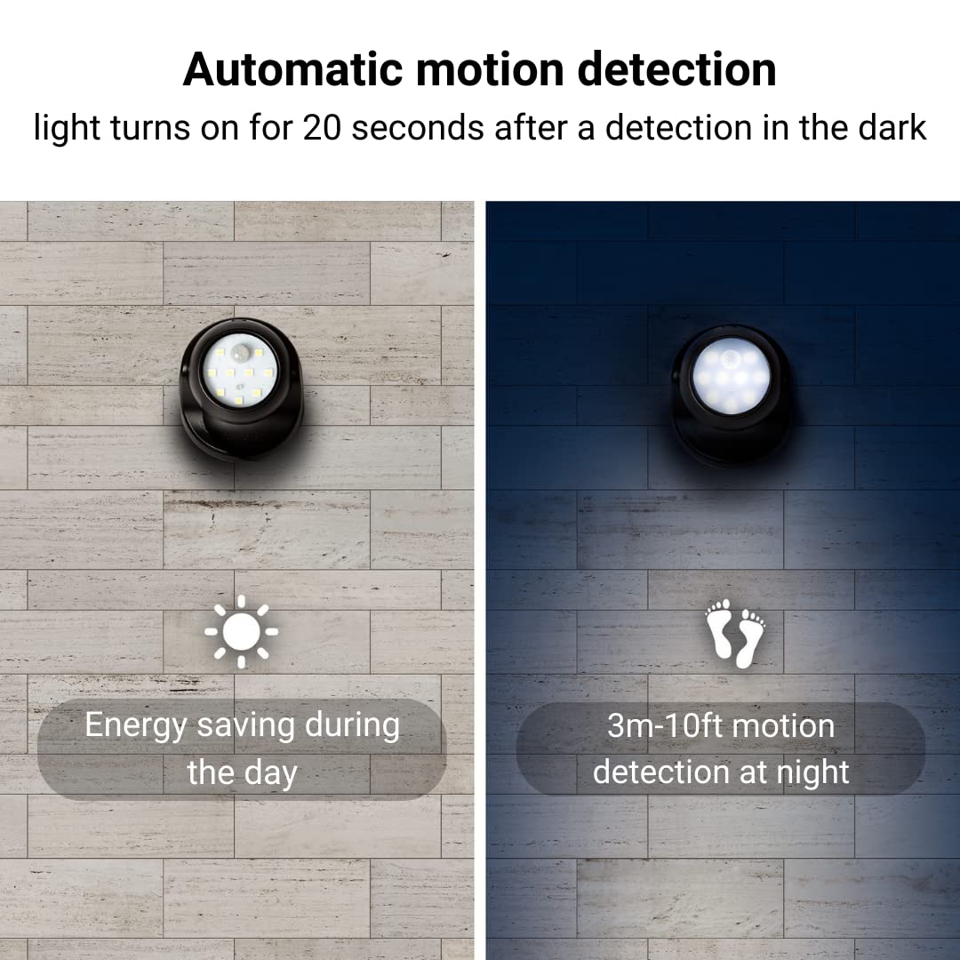 Proxinova LED Security Lights Motion Sensor PIR, Bright LED Floodlight 150 Lumens, Wireless Motion Sensor Lights Outdoor, Outdoor Lights Battery Powered, Battery Powered Outdoor Lights, 2 Pack