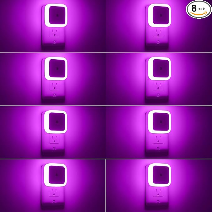 Sujeet Night Light, Night Lights Plug into Wall 8-Pack, Nightlight Plug in Night Light, Dusk to Dawn Night Lamp Led (Pink)