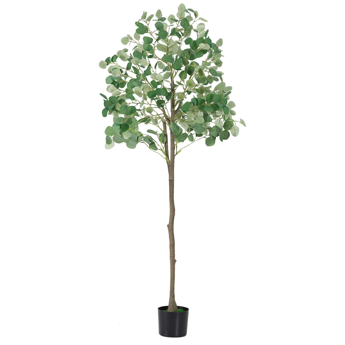 6ft Artificial Eucalyptus Tree, Realistic Faux Potted Plant with Plastic Nursery Pot, No Maintenance Indoor Decor for Home Office Living Room Floor Plant