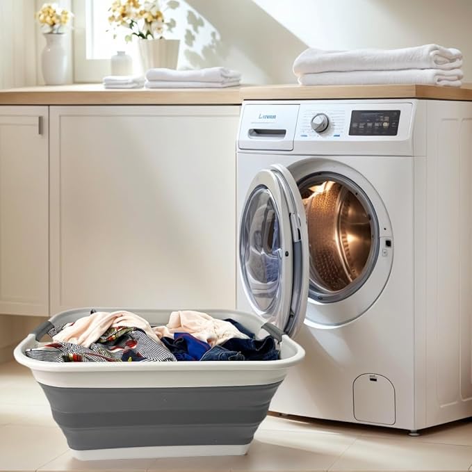 SAMMART 42L Collapsible Plastic Laundry Basket