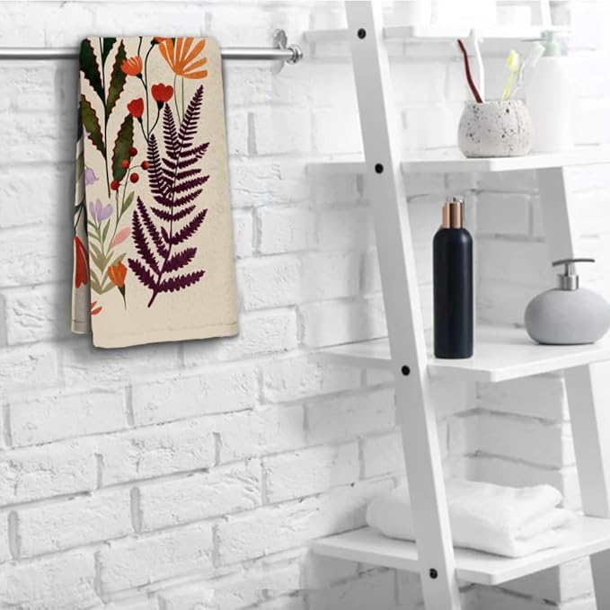 Floral Hand Towels for Bathroom, 2 Packs Decorative Boho Kitchen Towels 28.7 x