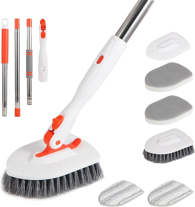 Floor Scrub Brush 3 in 1 Tub Tile Floor Scrubber Brush