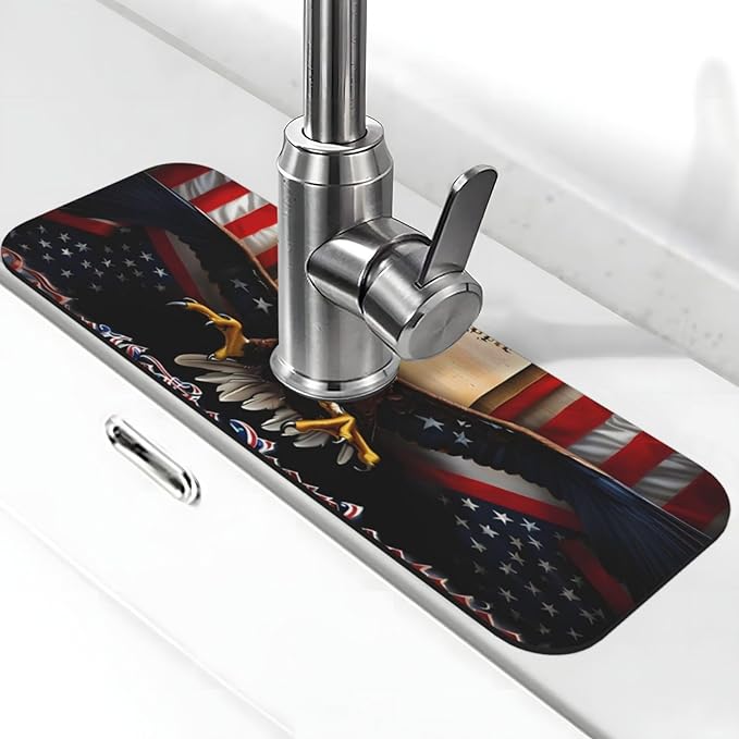 Classic American Old Flag Kitchen sink faucet pad, strong water absorption