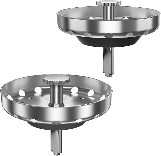 Kitchen Sink Strainer Basket, Stainless Steel, 3-1/2 Inch Drain Stopper Combo