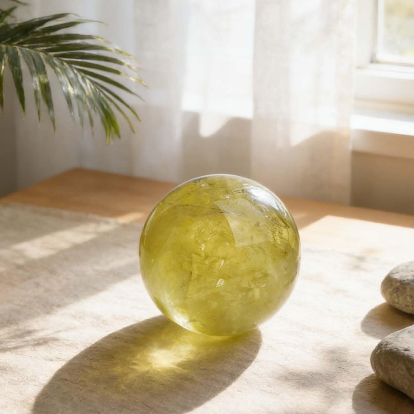 AierCrystal Natural Stone Crystal Sphere Feng Shui Home Decoration Ball Positive Energy Scrying Orb for Meditation Tool for Spiritual Space Purification Globe Diameter 4-5cm Citrine Sphere
