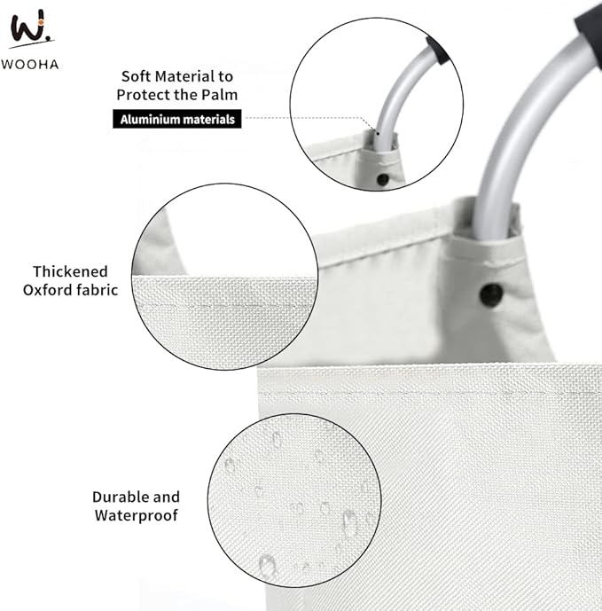 WOOHA 125L Large laundrybasket, Collapsible laundry hamper, Tall Clothes