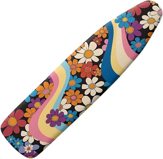 Daisy Stripe Printed Ironing Board Cover, Lightweight Breathable Ironing Board