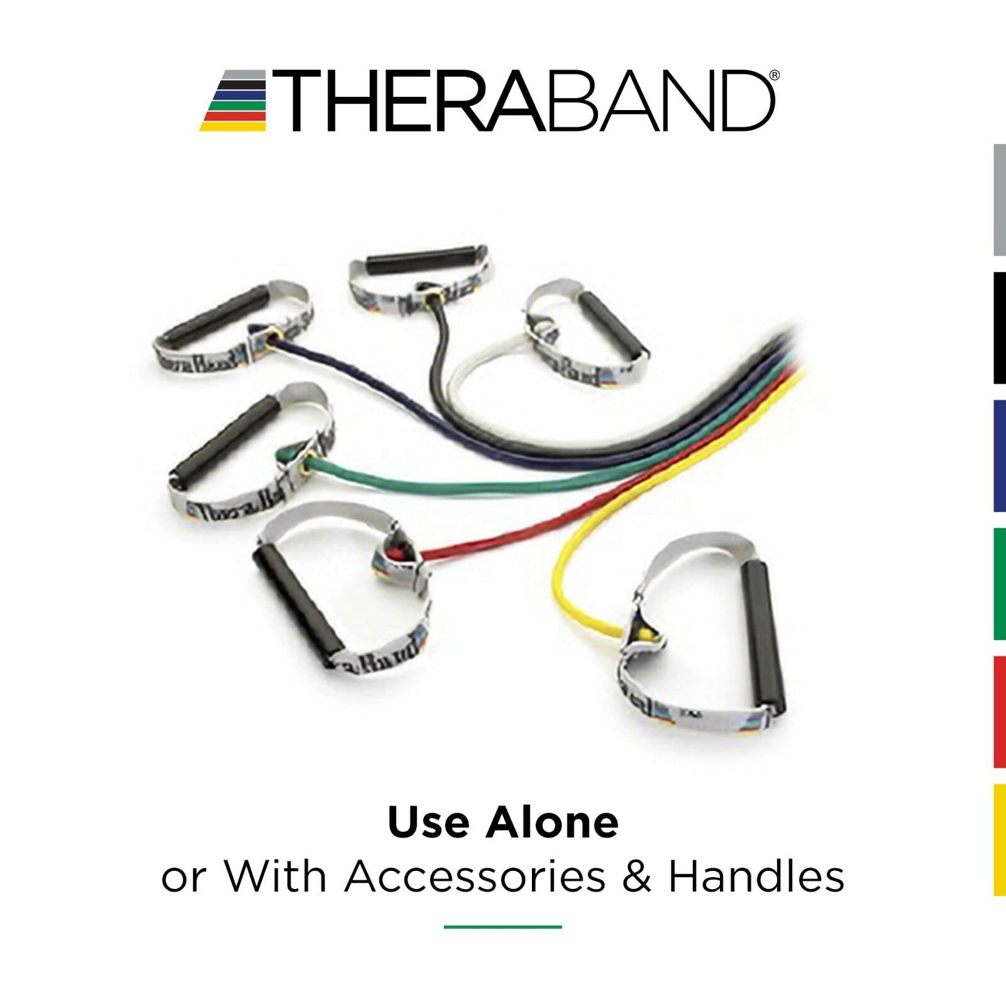 THERABAND Resistance Tubes, Professional Latex Elastic Tubing with Soft Handles For Physical Therapy, Lower Pilates, At-Home Workouts, and Rehab, 50 Inch, Black, Special Heavy, Advanced Level 1