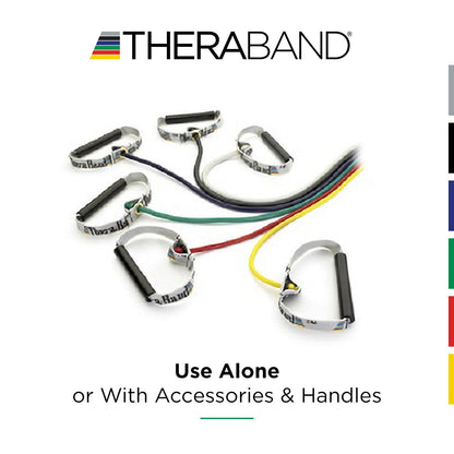 THERABAND Resistance Tubes, Professional Latex Elastic Tubing with Soft Handles For Physical Therapy, Lower Pilates, At-Home Workouts, and Rehab, 50 Inch, Black, Special Heavy, Advanced Level 1