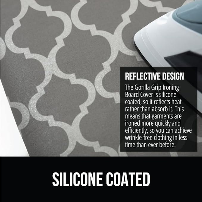 GORILLA GRIP The Original Ironing Board Cover and Pad, Silicone Coating
