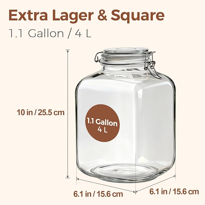 ComSaf 1.1 Gallon Glass Jar