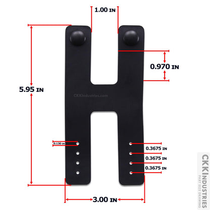 IWB Double Belt Loop - Heavy Duty Rubber – Black w/Pull-The-Dot Snaps/Durable Caps & Mounting Hardware - Belt Loop for IWB Carry - (Fit 1.25-2.00 Inch Belts (Adjustable)