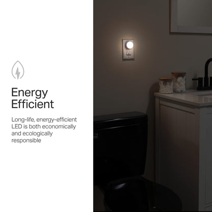 Lights By Night Mini LED Night Light, Plug-In, Dusk To Dawn Sensor, Warm White, Compact, Ambient Lighting, LED Lights for Bedroom, Bathroom, Nursery, Hallway, Kitchen, 45084, 4 Pack