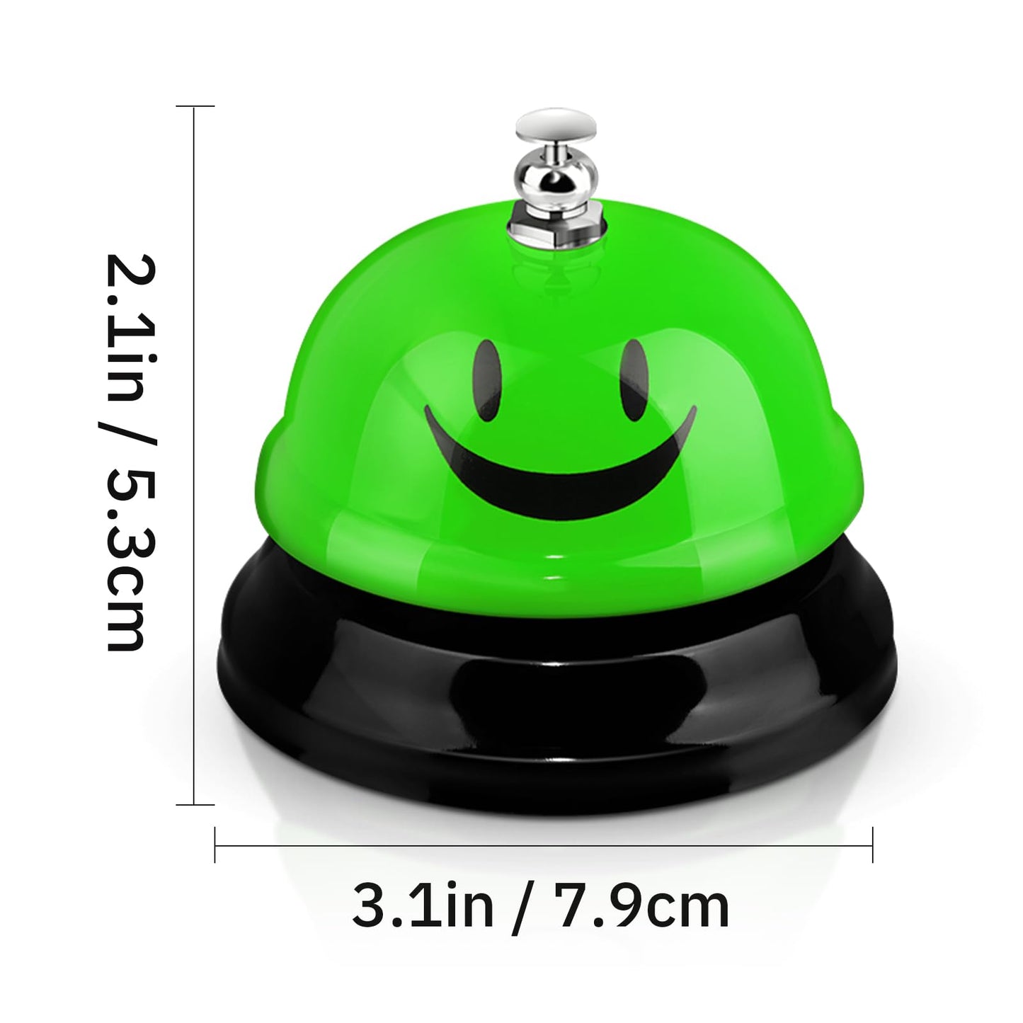 Hotop 3 Pcs Desk Bell for Service Funny Front Desk Smile Face Metal Ringer Call Bell for Kitchen Hotel Restaurant Classroom(Smile Face,Blue, Green, Orange)