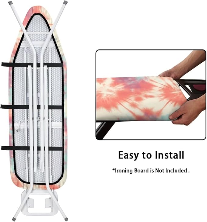 Tie Dye Abstract Steam Ironing Board Cover Pink Gradient Standard Size 15" X 54"