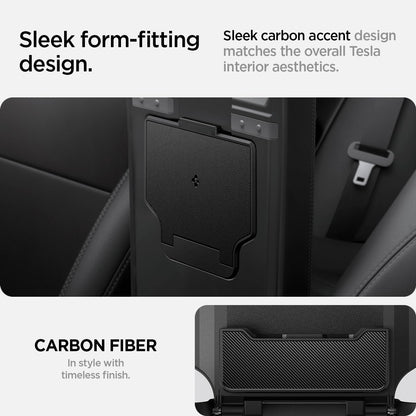 Spigen One-Tap Hidden Storage Box for Tesla Model Y Juniper (Standard, Premium & Performance 2026/2025) and Model 3 Highland (Standard, Premium & Performance 2026/25/24)