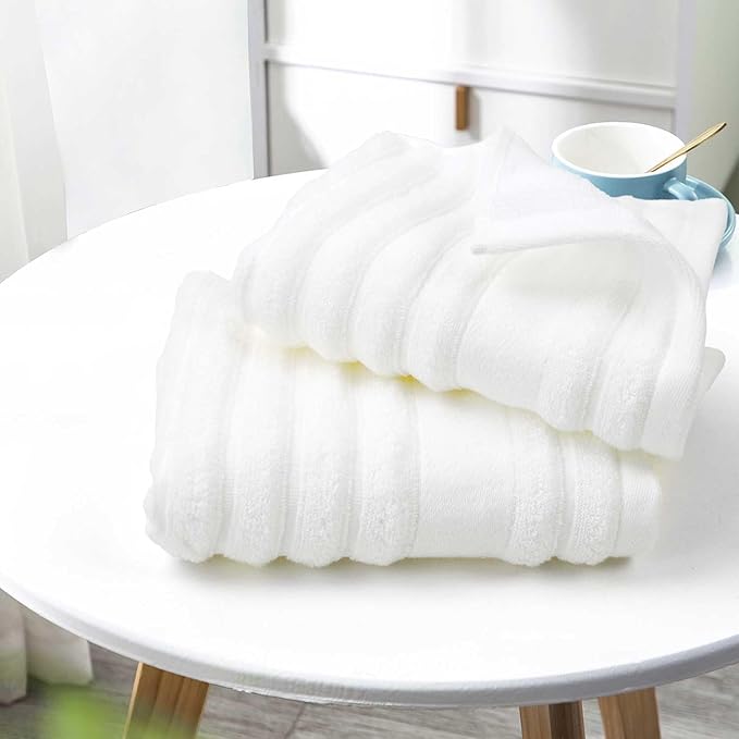 Jacquotha Luxurious 4-Pack Ribbed Striped Hand Towels – Hotel & Spa Premium