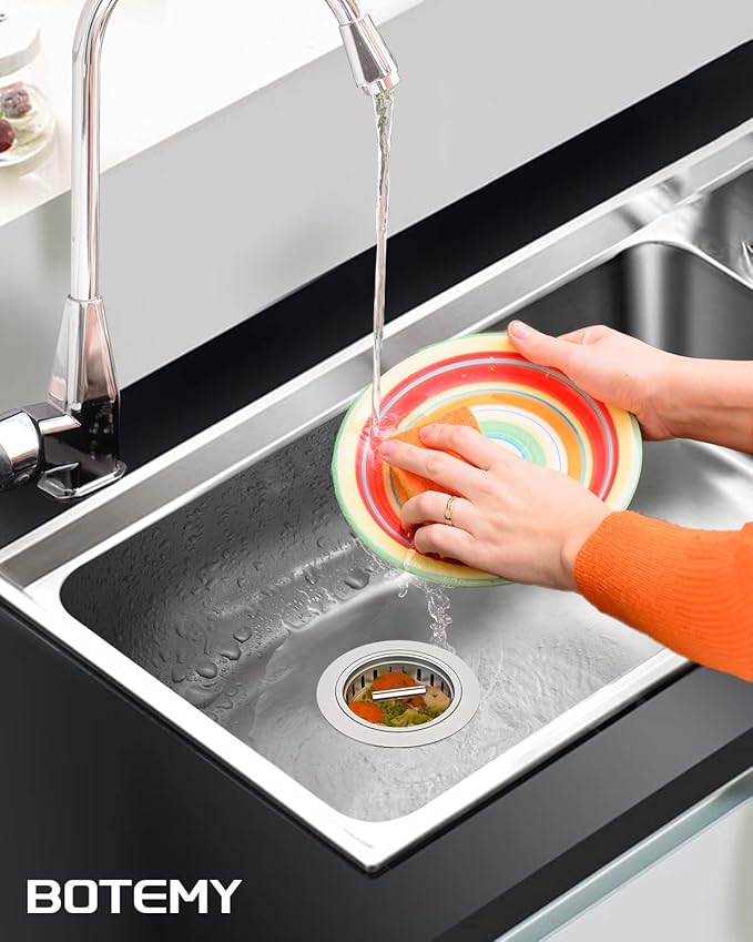 BOTEMY B9171 Kitchen Sink Drain 3 1/2 Inch Kitchen Sink Drain Strainer Assmebly