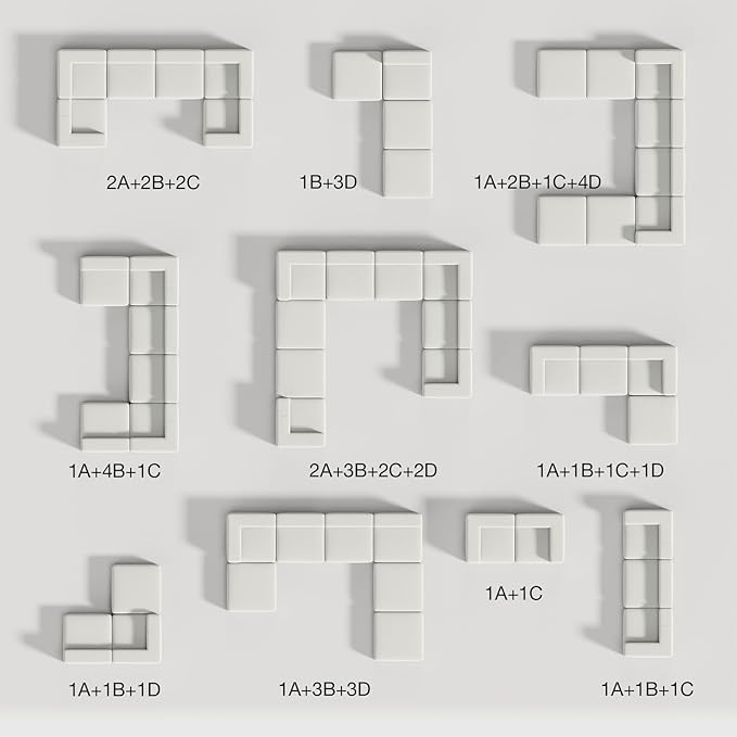 Novilla 141" Modular Sectional Sofa, Modern Cloud Sectional Couch